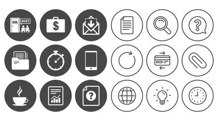 Office, documents and business icons.