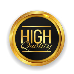 High Quality Golden Medal Icon Seal  Sign Isolated on White Back