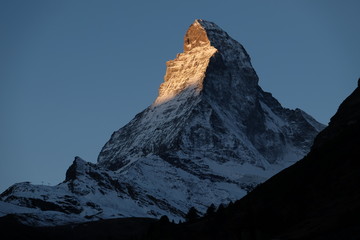 picturesque mountain Matterhorn at sunset, Switzerland