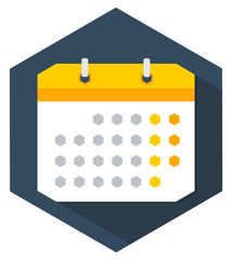 Calendar flat icon with honeycomb shape
