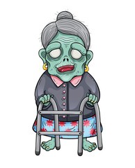 Cartoon zombie grandmother