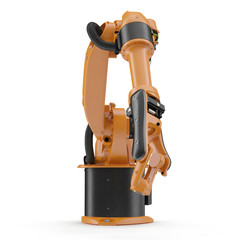 robotic hand machine tool isolated on white. 3D illustration, clipping path