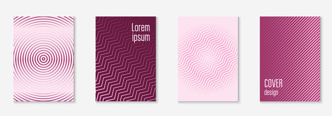 Minimal trendy covers. Vector halftone gradients. Geometric future template for flyer, poster, brochure and invitation. Minimalistic colorful cover. Set of EPS 10 illustration.