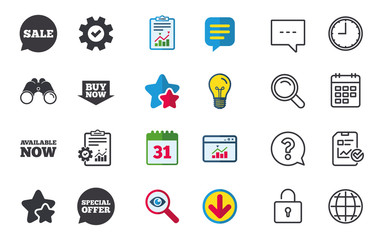 Sale icons. Special offer speech bubbles symbols.