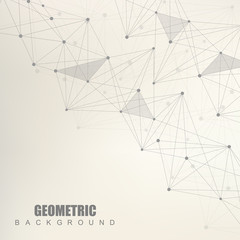 Geometric abstract background with connected line and dots. Structure molecule and communication. Scientific concept for your design. Medical, technology, science background. illustration.