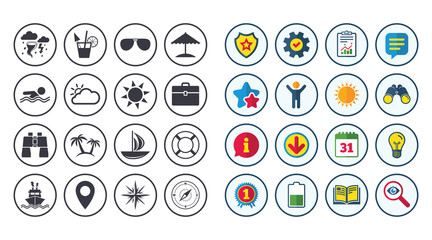 Set of Travel and Cruise icons.