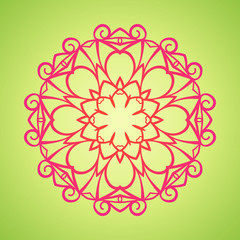 Vector vintage oriental Mandala sign boho frame