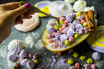 dessert with lemon