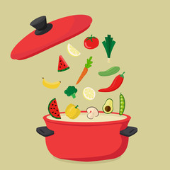 Flat Style Vector cooking