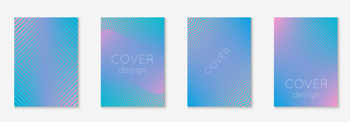Minimal trendy covers. Vector halftone gradients. Geometric future template for flyer, poster, brochure and invitation. Minimalistic colorful cover. Set of EPS 10 illustration.