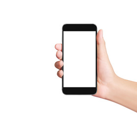 Touch screen smartphone in hand