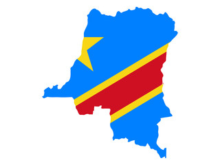 Fototapeta premium Flag map of Democratic Republic of the Congo. Vector illustration.
