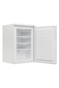 White refrigerator isolated on white background