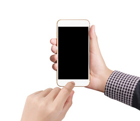 Touch screen smartphone in hand
