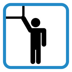 Hold the handrail. Vector illustration.