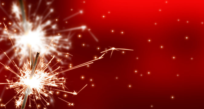 wunderkerzen, party, rot, festlicher hintergrund