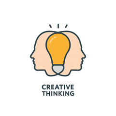Brainstorm Collective Thinking Creative Minimalistic Color Flat Line Outline Stroke Icon Pictogram Symbol Set Collection	
