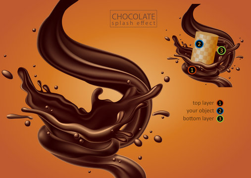 Chocolate Advertising Design,  High Detailed Realistic Illustration