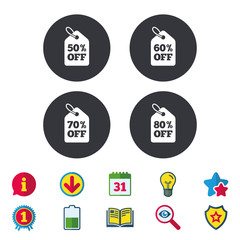 Fototapeta premium Sale price tag icons. Discount symbols.