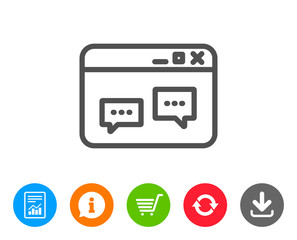 Browser Window line icon. Chat speech bubbles.