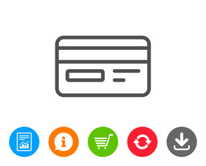 Credit card line icon. Bank payment method.