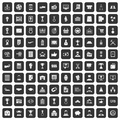 100 business career icons set black