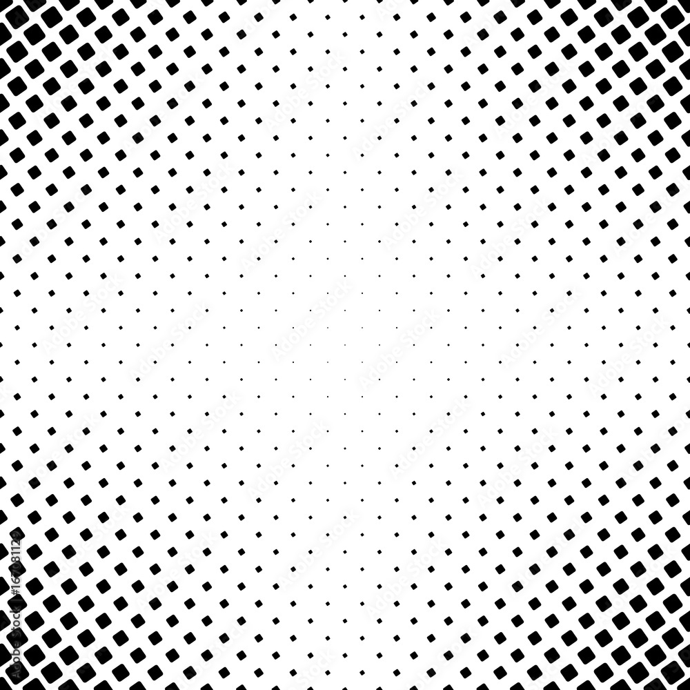 Poster monochrome square pattern - abstract vector background graphic from angular rounded squares