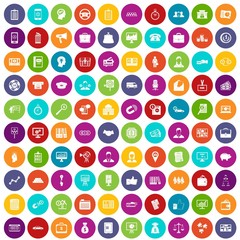 Fototapeta na wymiar 100 business group icons set color