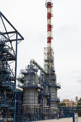 pipelines and destillation tanks of an oil-refinery plant