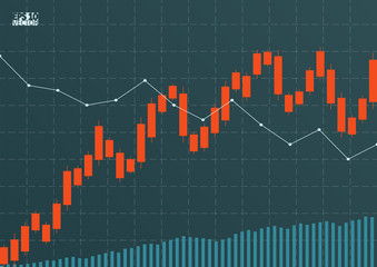 Abstract background with stock graph. Eps10 Vector illustration.