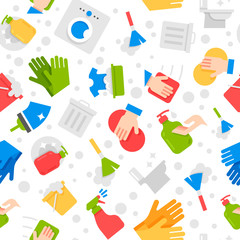 cleaning services company vector seamless flat design pattern