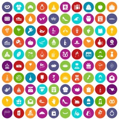 100 cake icons set color