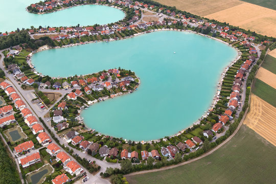 See wohnen Wasser Häuser Gebäude exklusiv Freizeit Luftbild