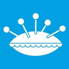 Pillow with needles icon white