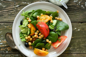 Fresh salad with chick pea
