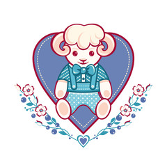 Cute sheep greeting card