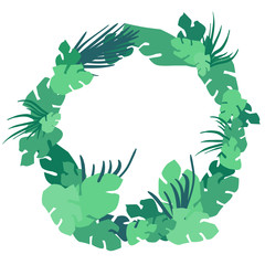 Fototapeta premium Tropical Leaves Frame Vector Design