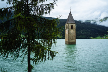 Steeple in the lake
