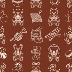 Child toy seamless pattern. Design element for postcard, banner, flyer