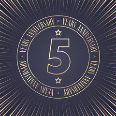 5 years anniversary vector icon, logo