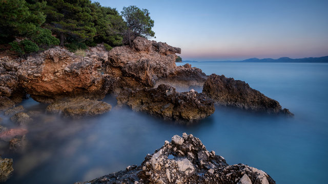 Croatia evening mist of the sea