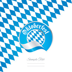 Oktoberfest Bavaria flag ribbon logo background