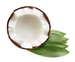 Half of coconut isolated