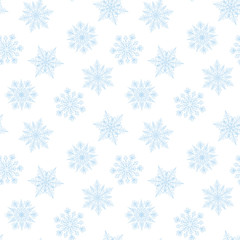 white background with blue snowflakes
