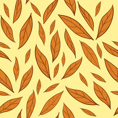 Seamless vector pattern with orange autumn leaves