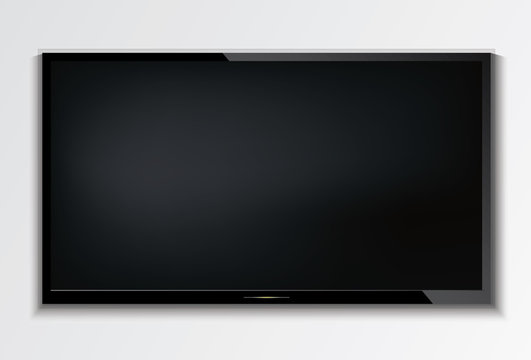 Led tv hanging on the wall background