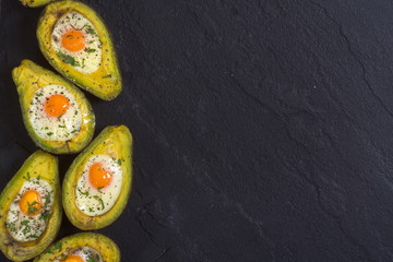 Baked avocado with eggs