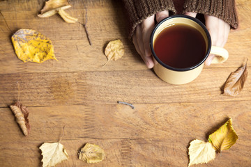 Hot autumn tea