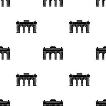 The Belgian arch monument.The dark Belgian wolf. Belgium single icon in black style vector symbol stock illustration.