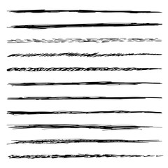 Set of brushes isolated on white background